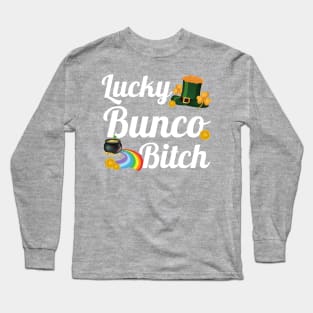 Funny St. Patrick's Day Lucky Bunco Bitch Long Sleeve T-Shirt